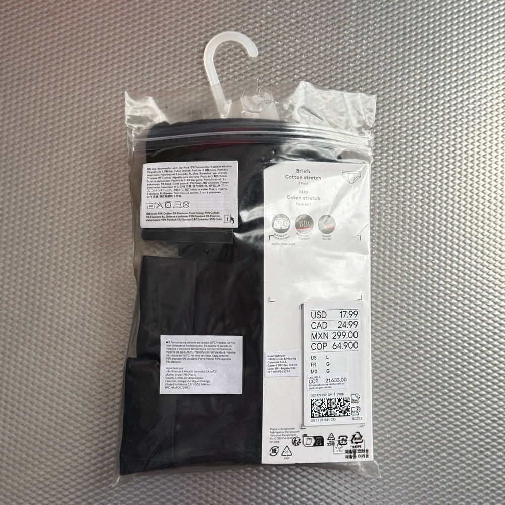 H&M men’s black briefs 3-pack underwear - Picture 2 of 5